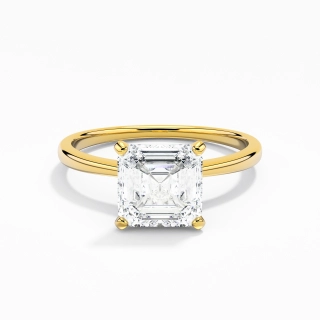 18K Gold Moissanite Engagement Ring