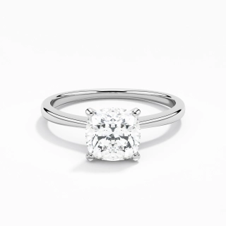 14K White Gold Moissanite Engagement Ring