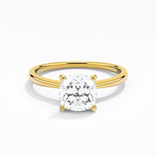 18K Gold Moissanite Engagement Ring