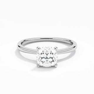 14K White Gold Moissanite Engagement Ring