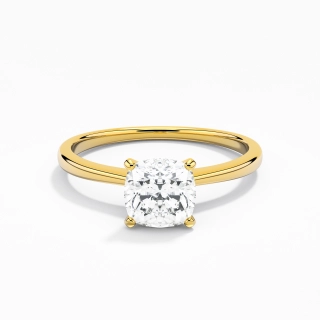 18K Gold Moissanite Engagement Ring