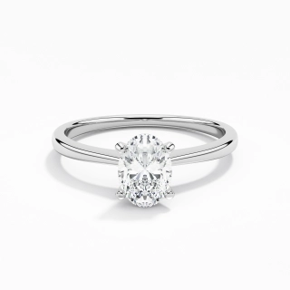 14K White Gold Moissanite Engagement Ring