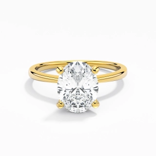 18K Gold Moissanite Engagement Ring