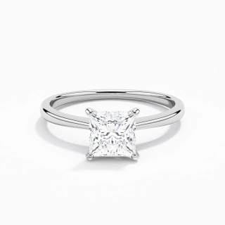 14K White Gold Moissanite Engagement Ring