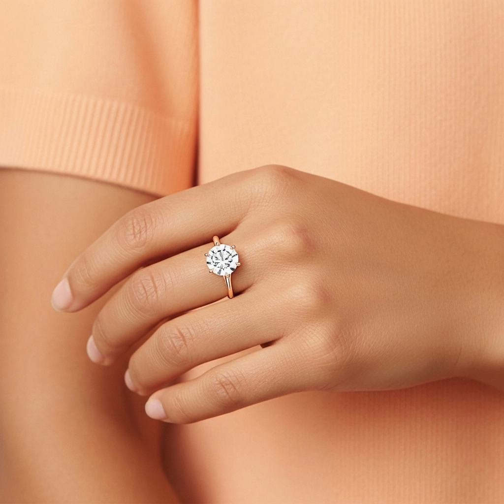 Classique Rond Coupé Bague de fiançailles