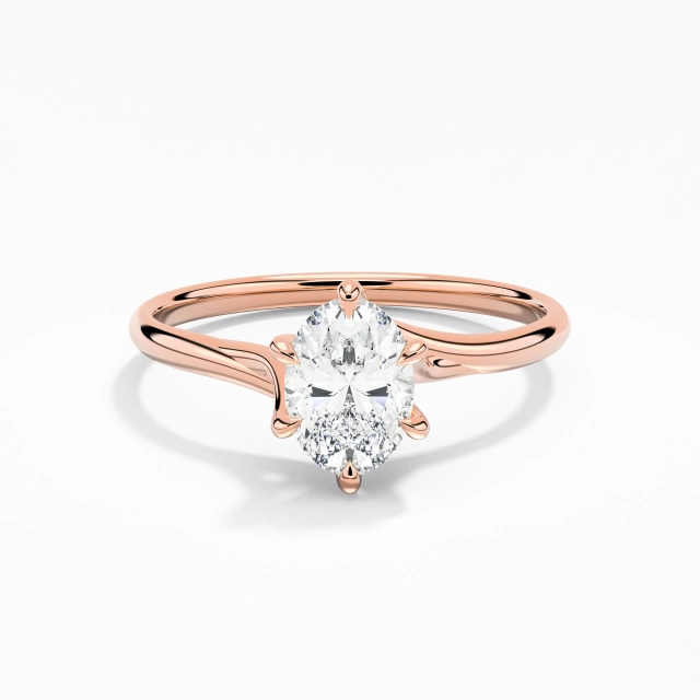 Zircon cubique Classique Treillis Bague de fiançailles Argent sterling 925 Tige de Contournement 1.00ct Ovale Coupé Pour Femme