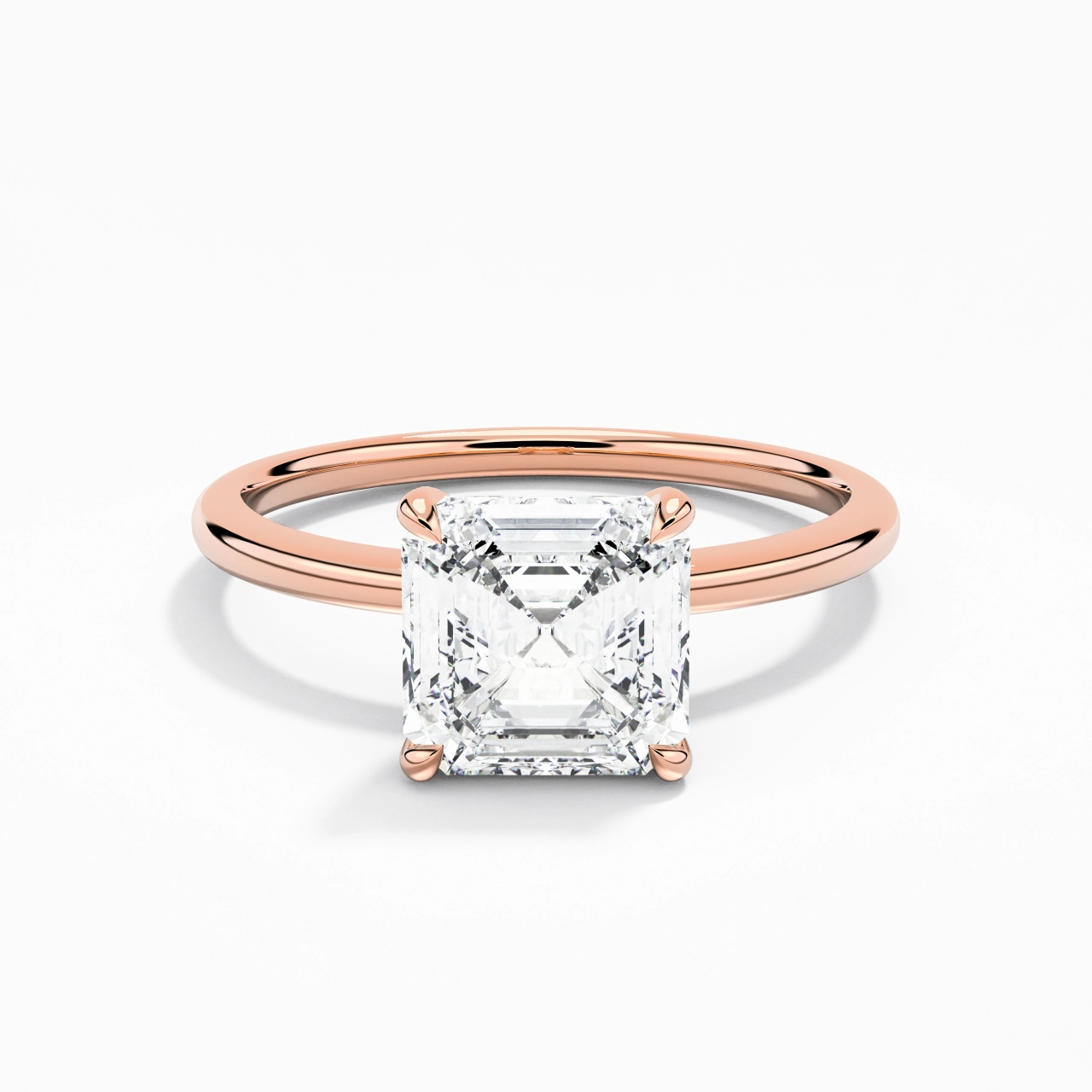 2.00ct Moissanite Engagement Ring 14K Rose Gold