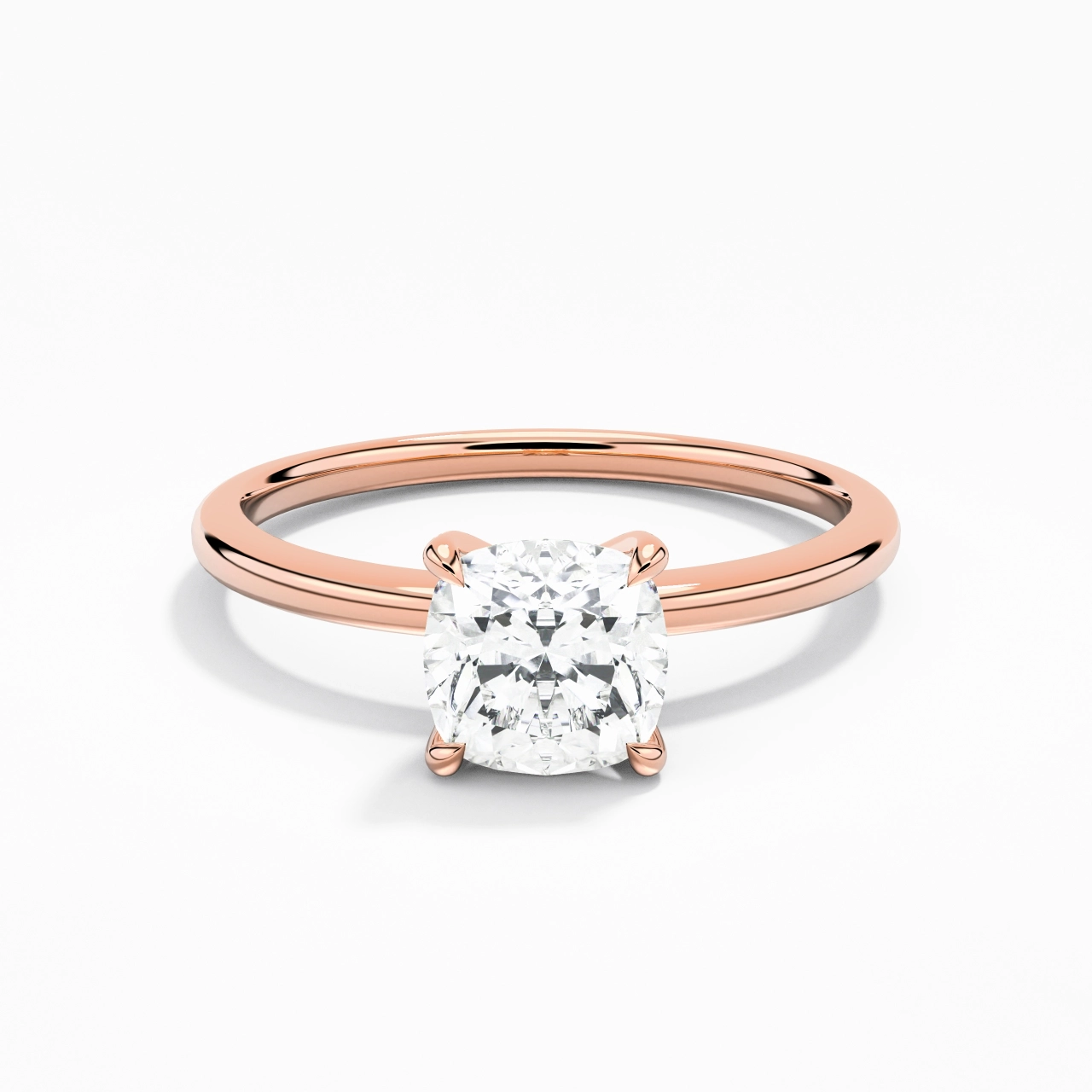 1.00ct Moissanite Engagement Ring 14K Rose Gold