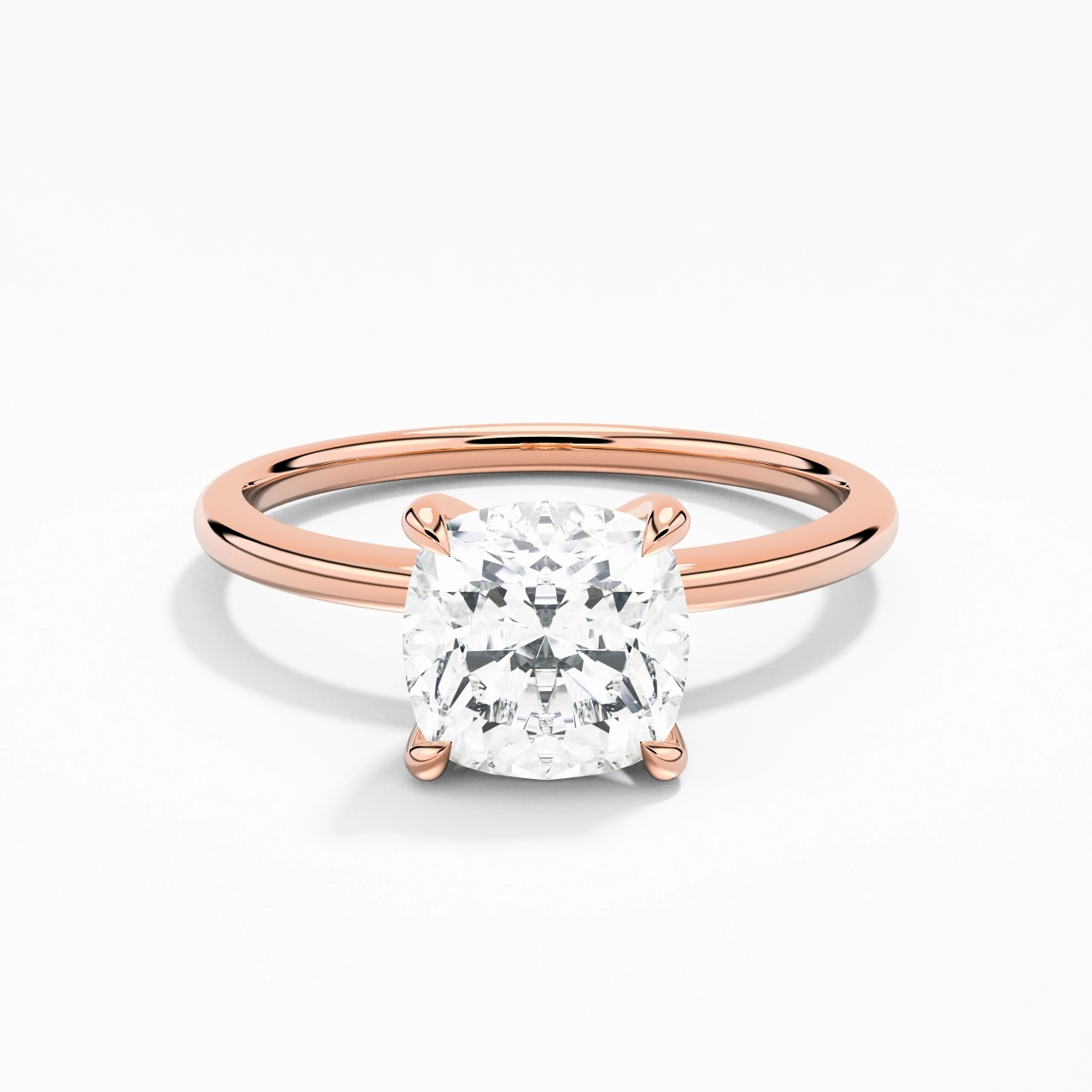 2.00ct Moissanite Engagement Ring 14K Rose Gold