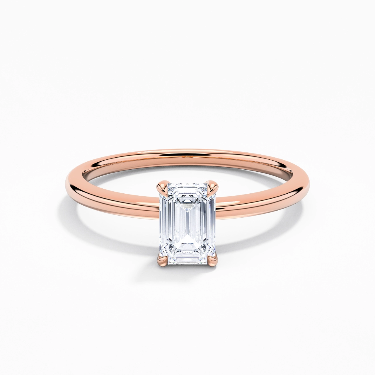 0.80ct Moissanite Engagement Ring 18K Rose Gold