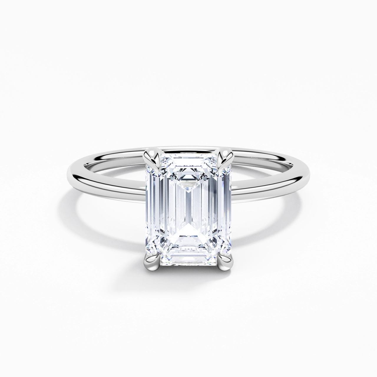 2.00ct Moissanite Engagement Ring 14K White Gold