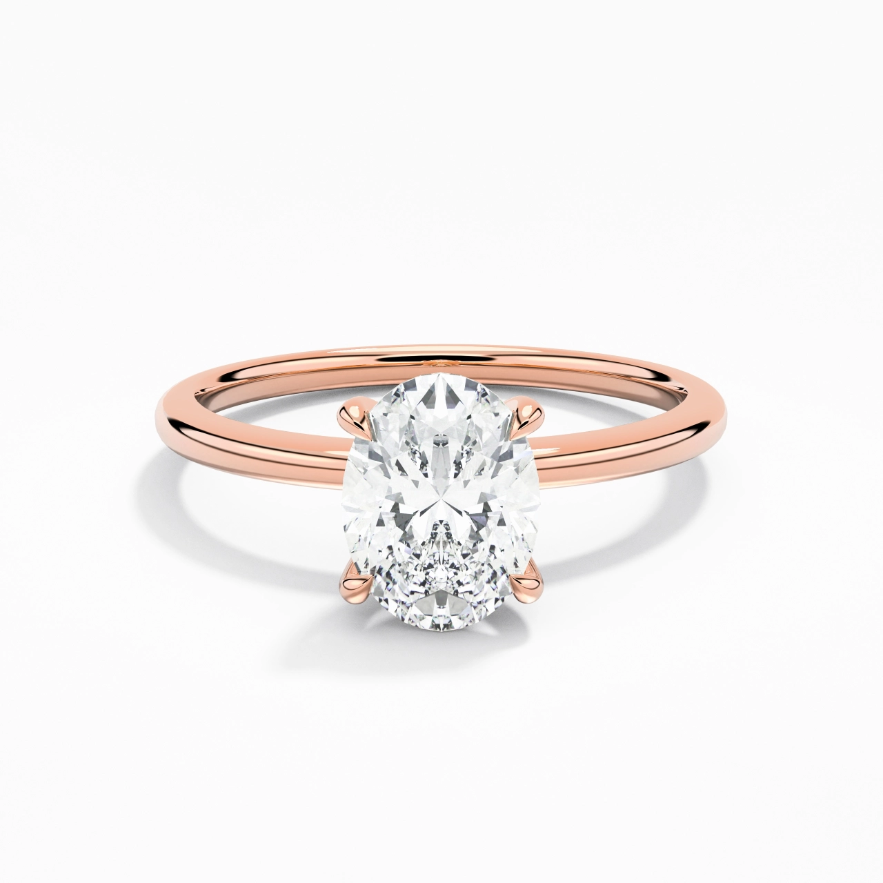 1.50ct Moissanite Engagement Ring 18K Rose Gold