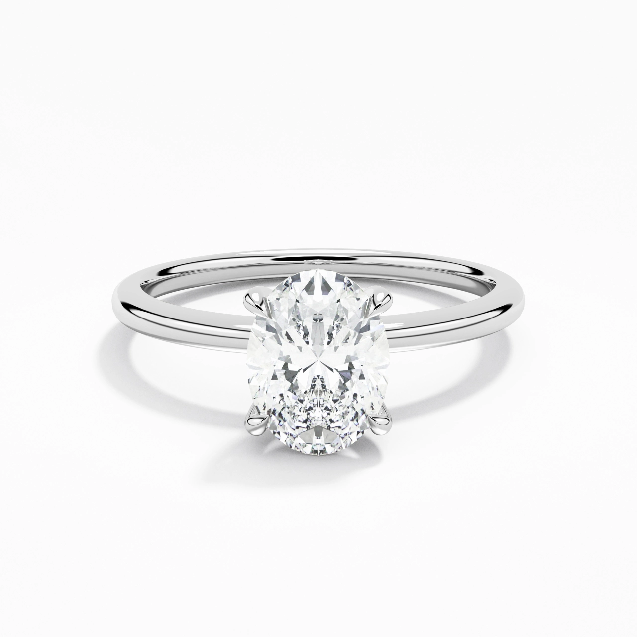 1.50ct Moissanite Engagement Ring 14K White Gold