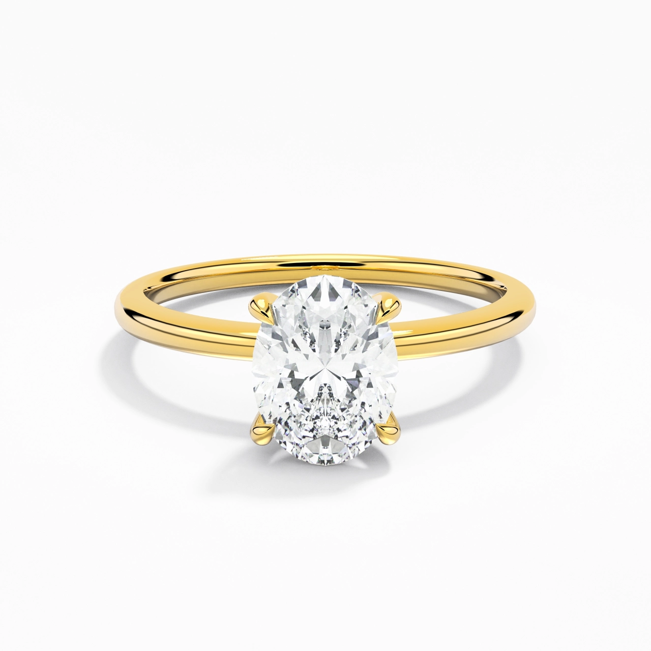 1.50ct Moissanite Engagement Ring 14K Gold