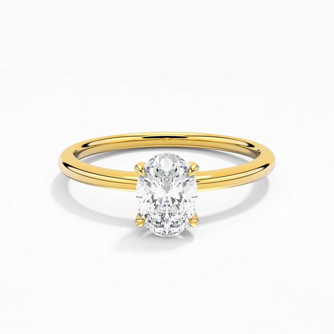 1.00ct Moissanite Engagement Ring 14K Gold