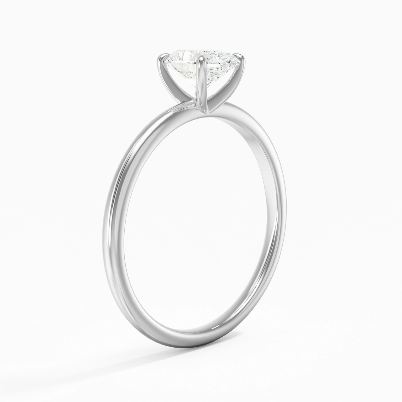 1.00ct Moissanite Engagement Ring 14K White Gold