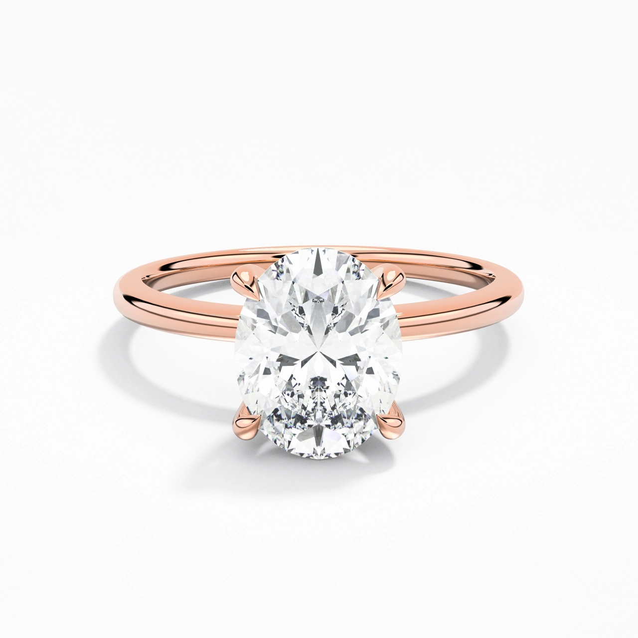 2.00ct Moissanite Engagement Ring 14K Rose Gold