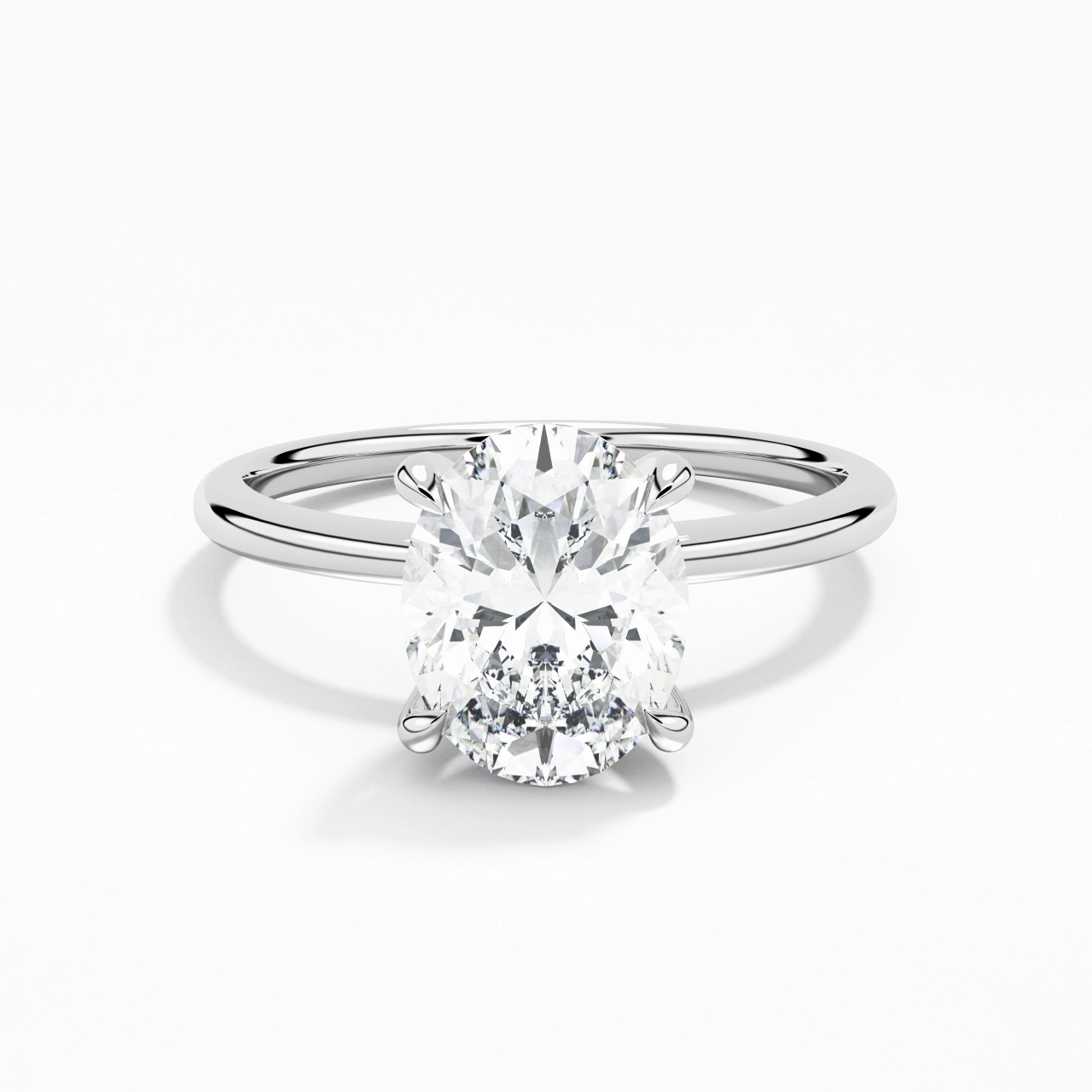 2.00ct Moissanite Engagement Ring 14K White Gold