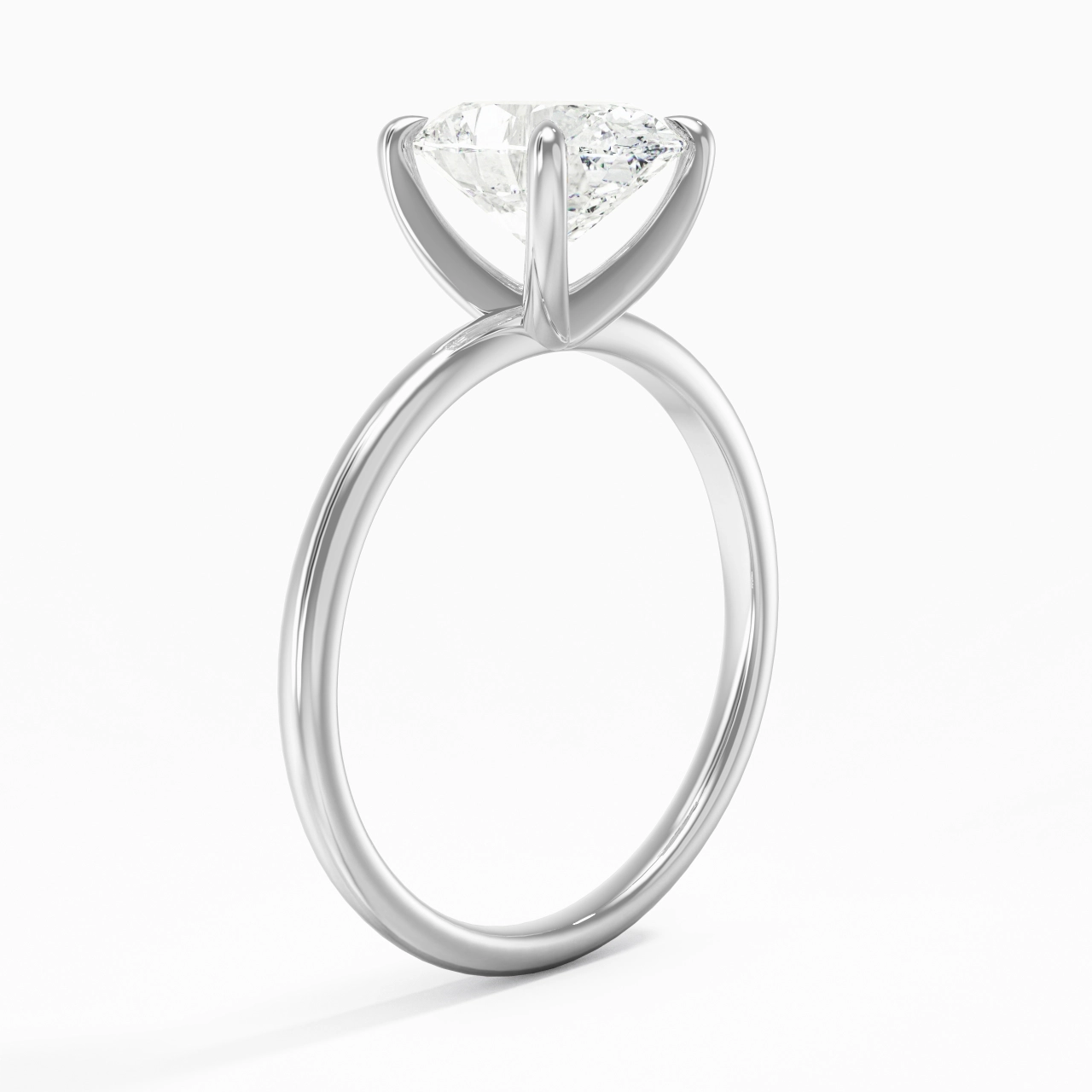 2.00ct Moissanite Engagement Ring 14K White Gold