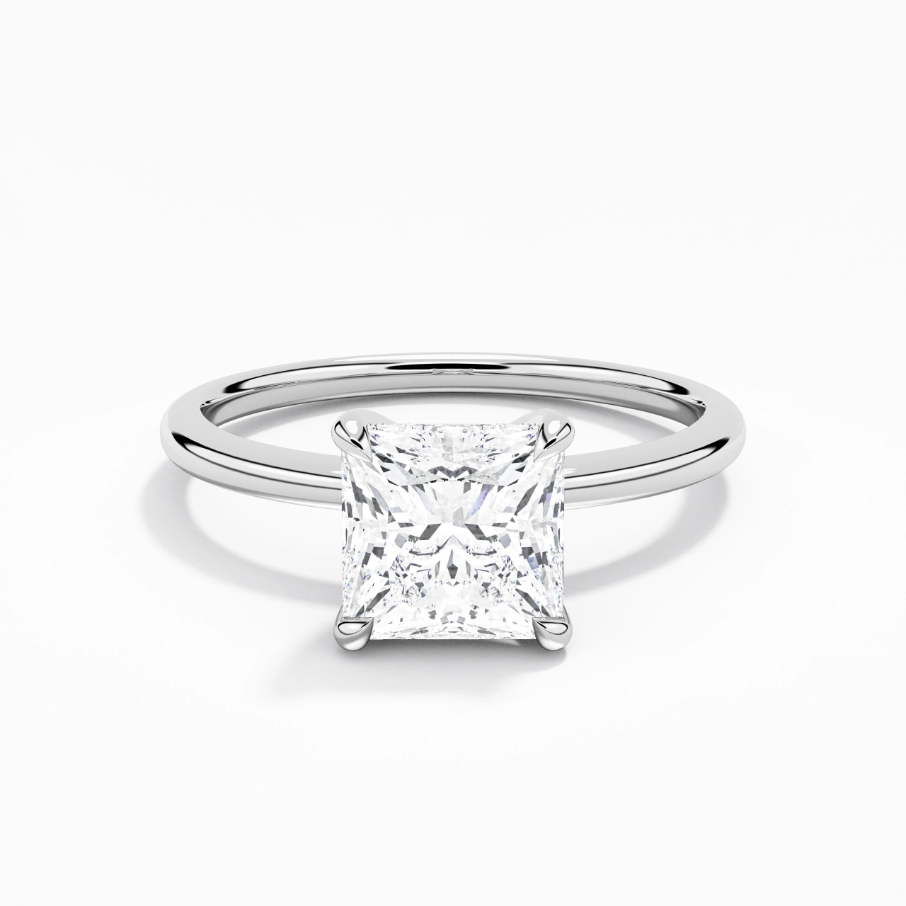 1.50ct Moissanite Engagement Ring 14K White Gold