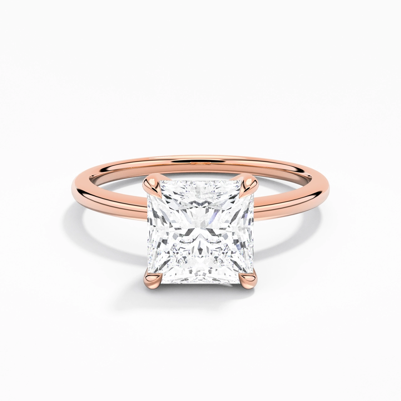 2.00ct Moissanite Engagement Ring 14K Rose Gold