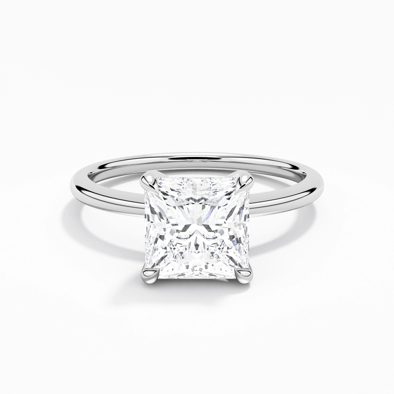 2.00ct Moissanite Engagement Ring 14K White Gold