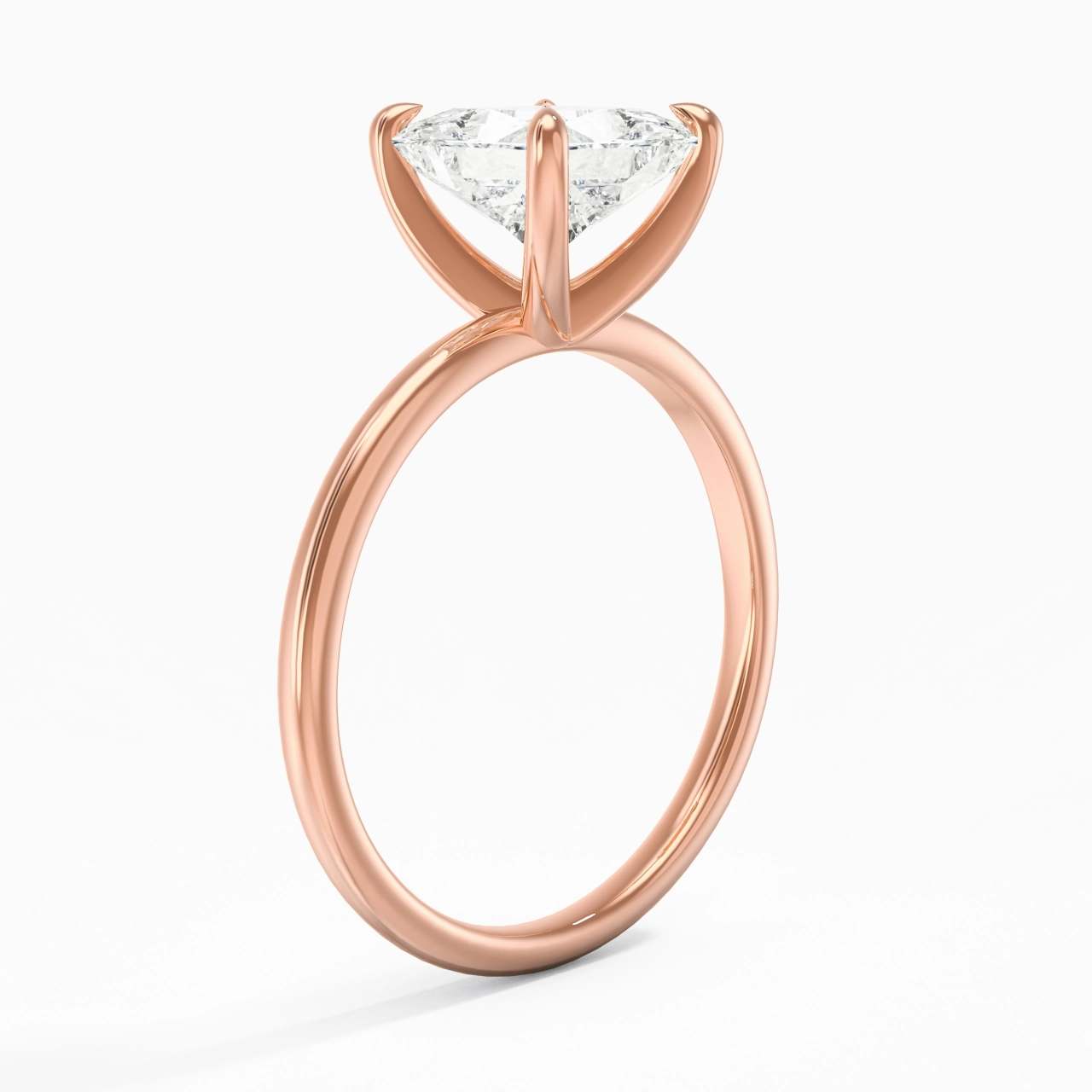 2.00ct Moissanite Engagement Ring 14K Rose Gold