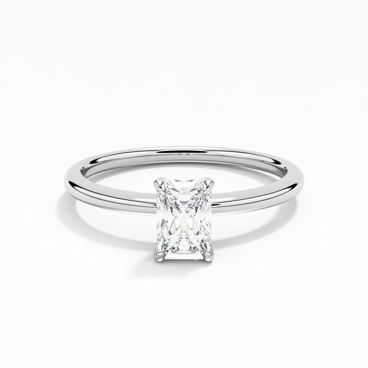 0.80ct Moissanite Engagement Ring 14K White Gold