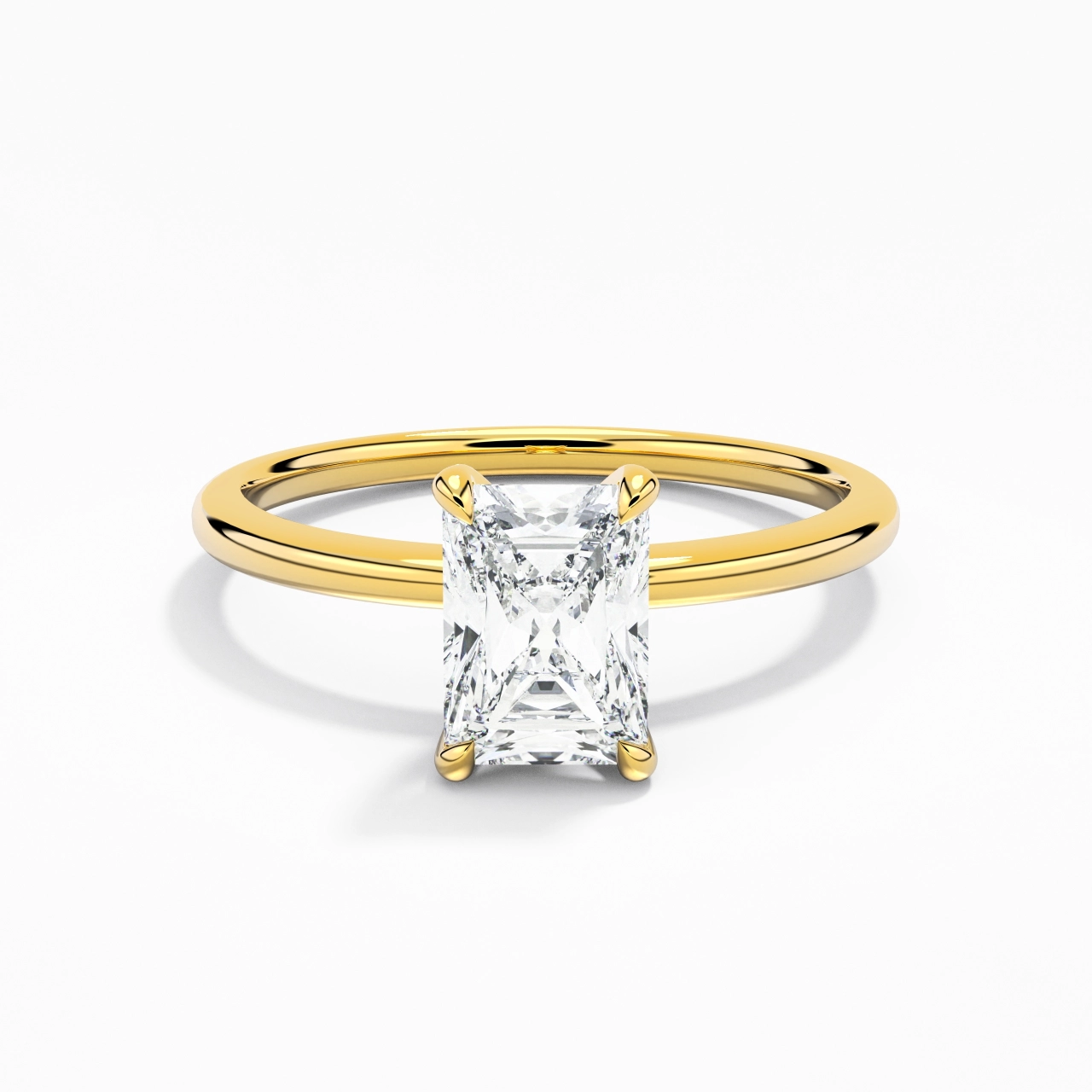 1.00ct Moissanite Engagement Ring 14K Gold