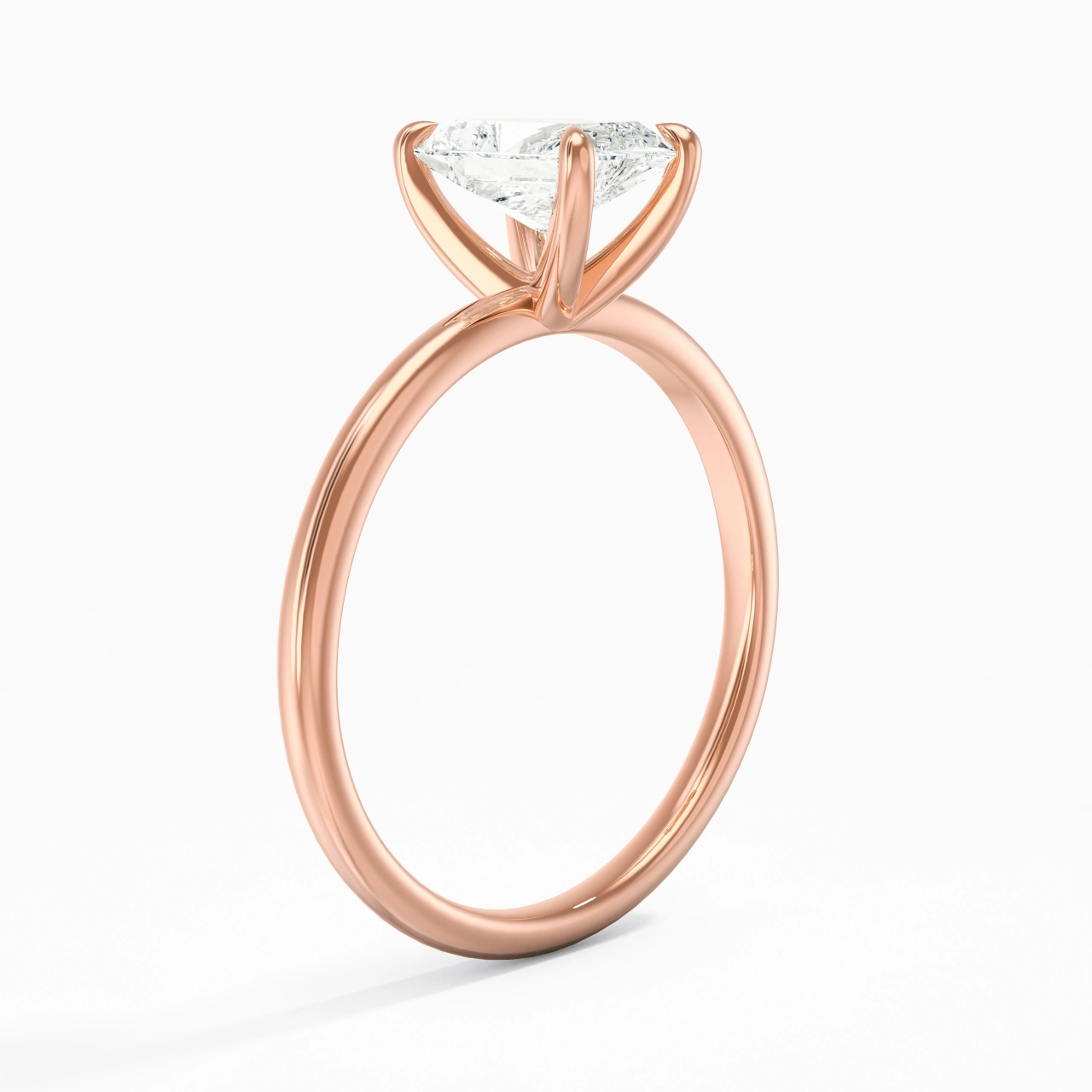 1.00ct Moissanite Engagement Ring 14K Rose Gold