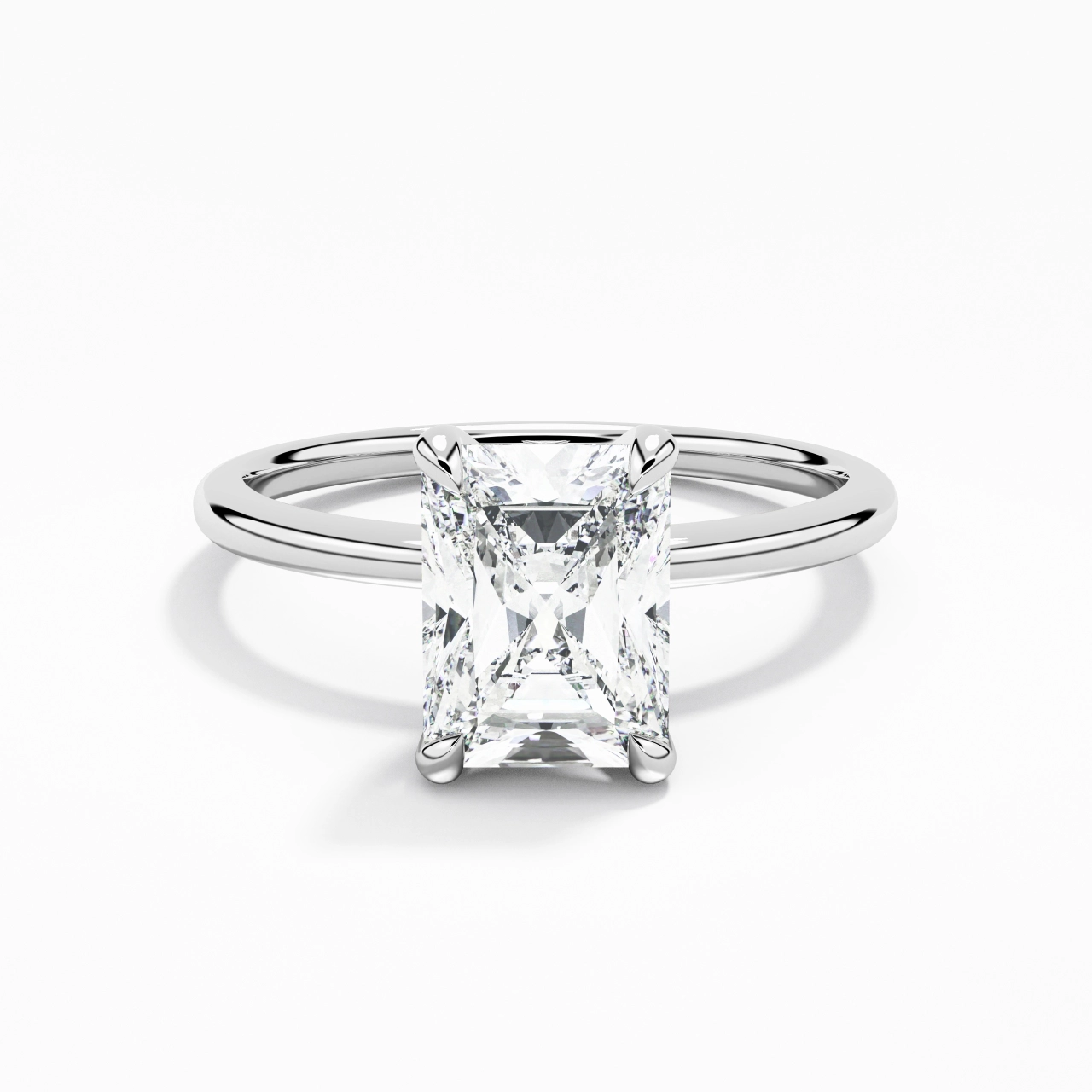 2.00ct Moissanite Engagement Ring 14K White Gold