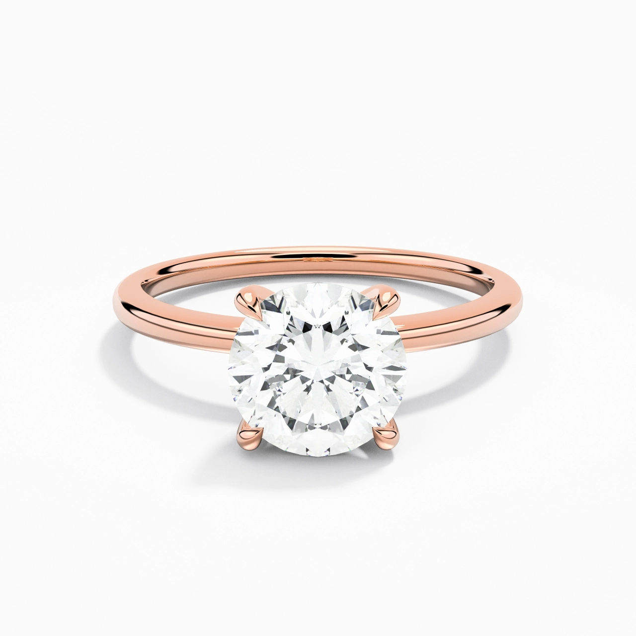 1.50ct Moissanite Engagement Ring 14K Rose Gold