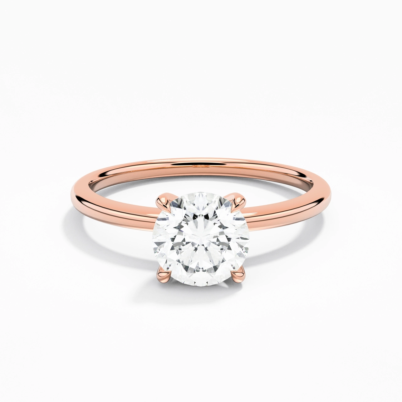 1.00ct Moissanite Engagement Ring 14K Rose Gold