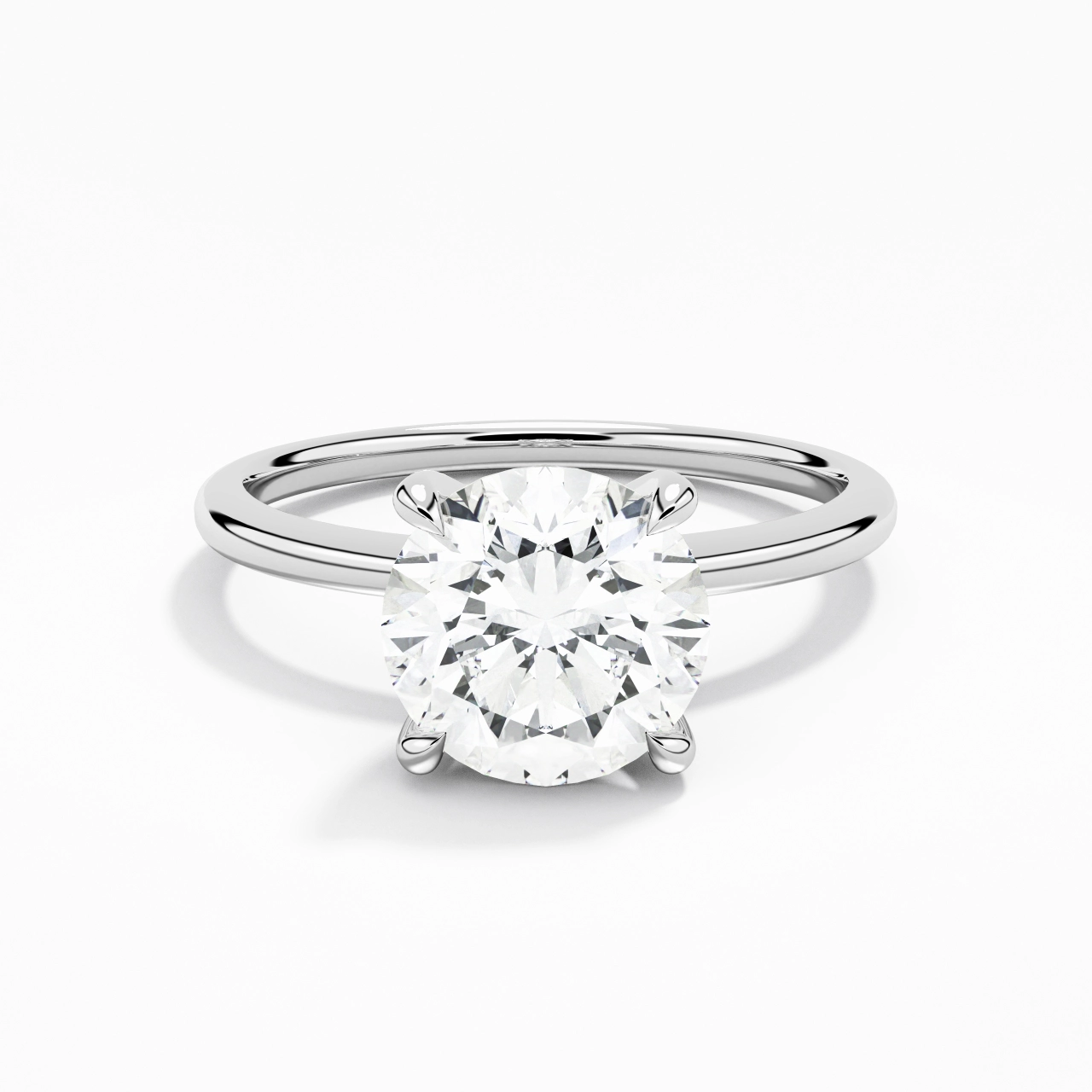 2.00ct Moissanite Engagement Ring 14K White Gold