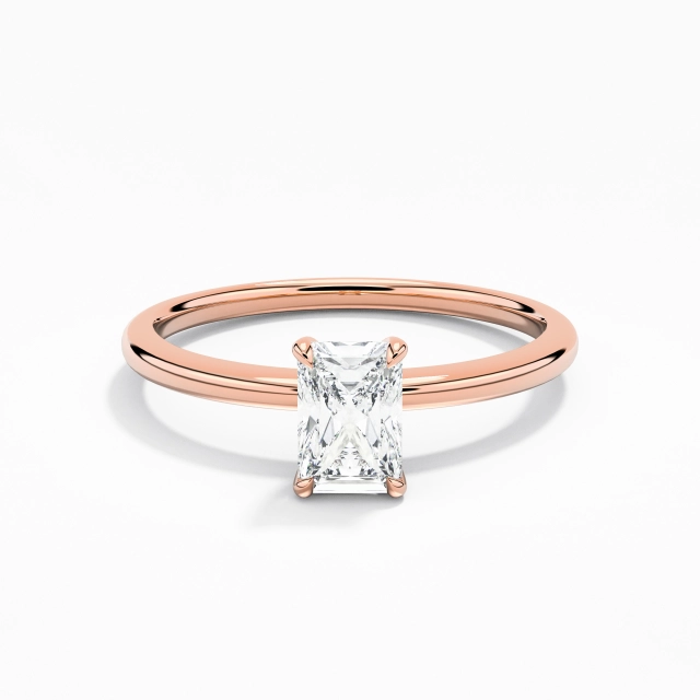 0.80ct Radiant Cubic Zirconia Engagement Ring 925 Sterling Silver Solitaire Prong Classic Straight Shank