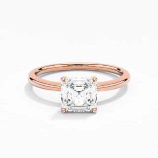 1.00ct Moissanite Engagement Ring 14K Rose Gold