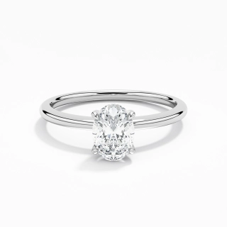 1.00ct Moissanite Engagement Ring 14K White Gold