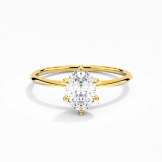 1.00ct Moissanite Engagement Ring 14K Gold