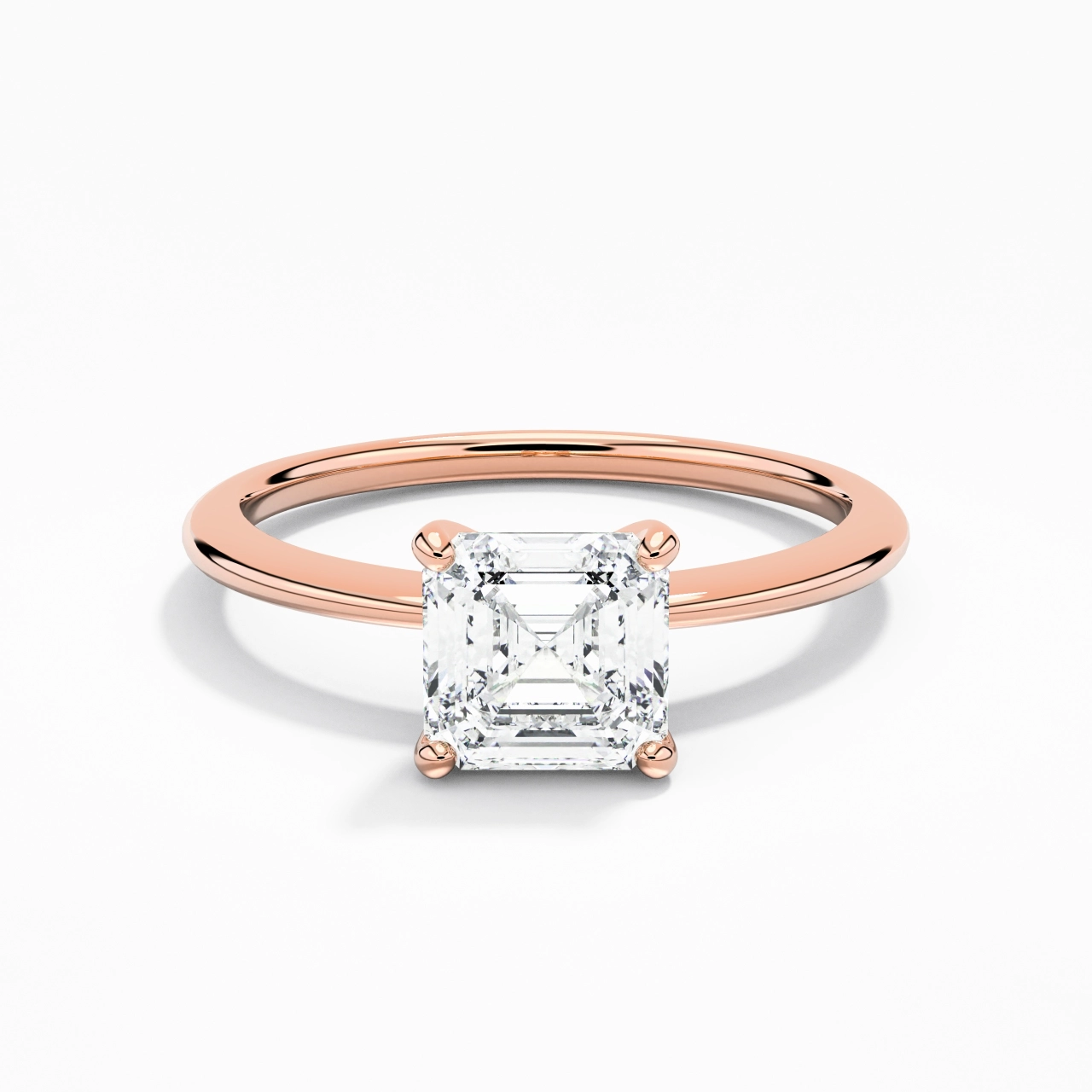 1.00ct Moissanite Engagement Ring 14K Rose Gold