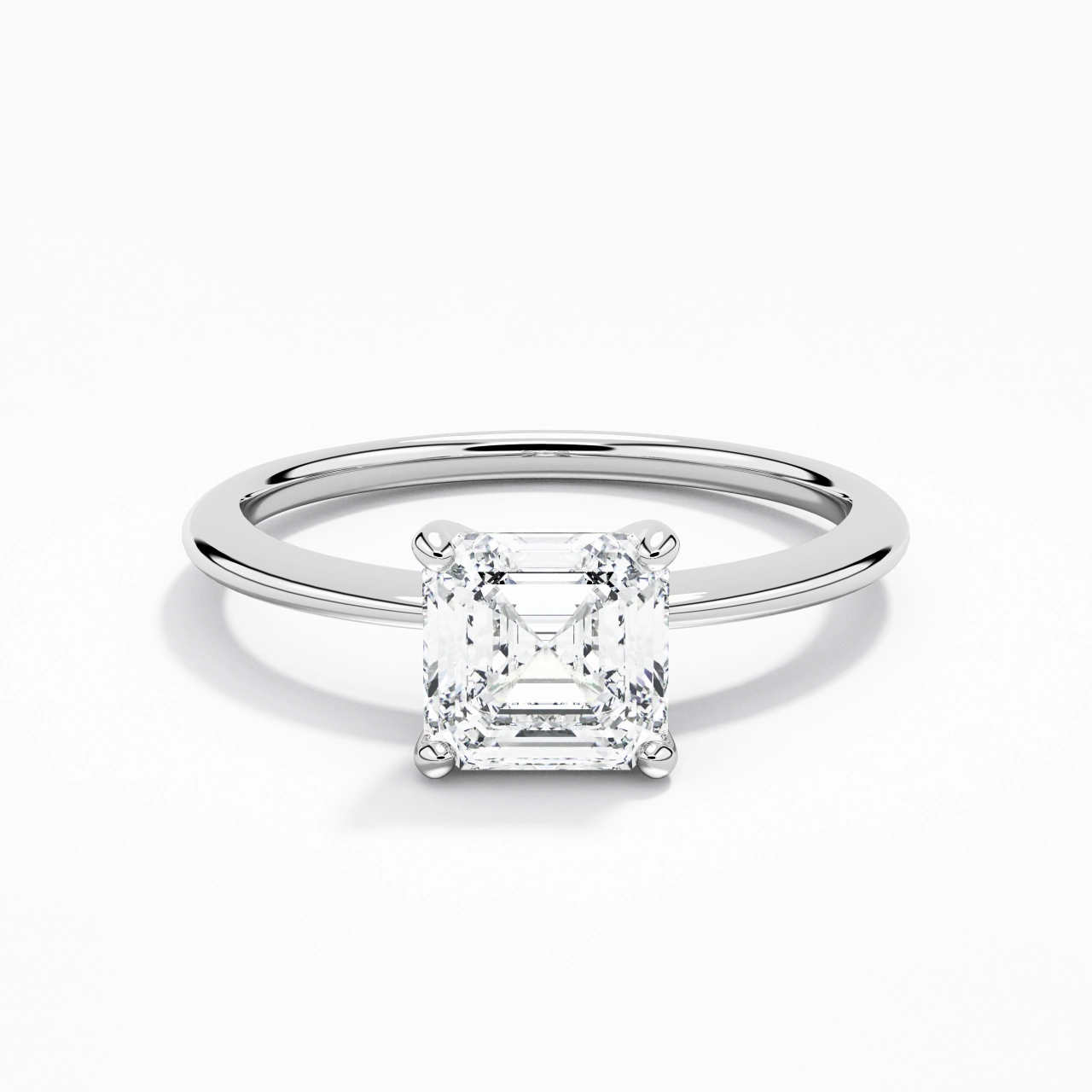 1.00ct Moissanite Engagement Ring 14K White Gold