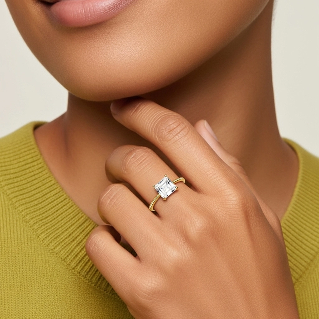 1.00ct Cubic Zirconia Engagement Ring 925 Sterling Silver