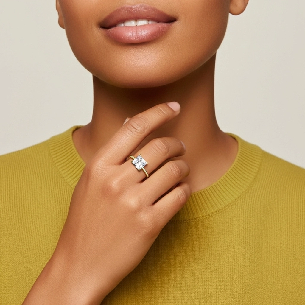 1.00ct Cubic Zirconia Engagement Ring 925 Sterling Silver