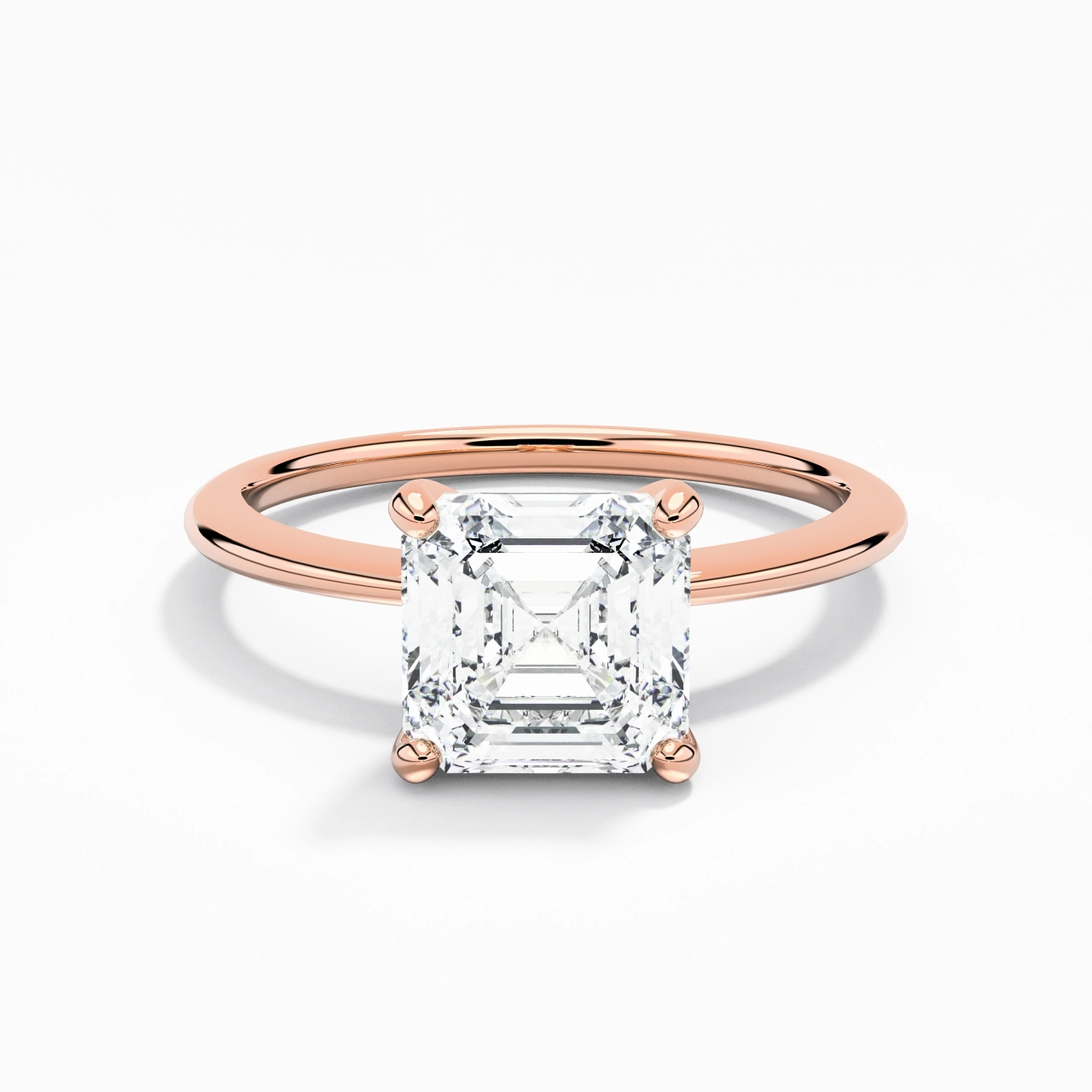 2.00ct Moissanite Engagement Ring 14K Rose Gold