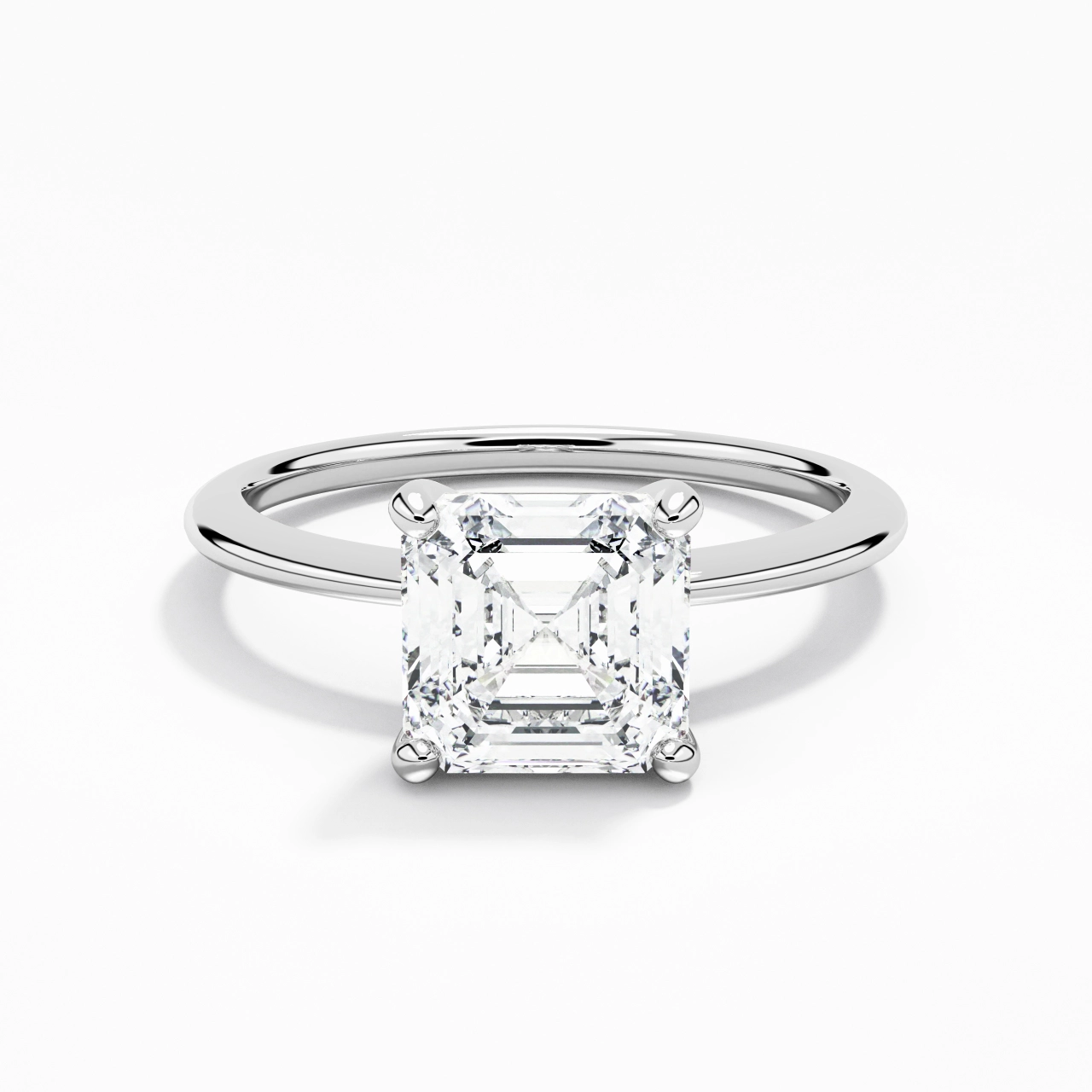 2.00ct Moissanite Engagement Ring 14K White Gold