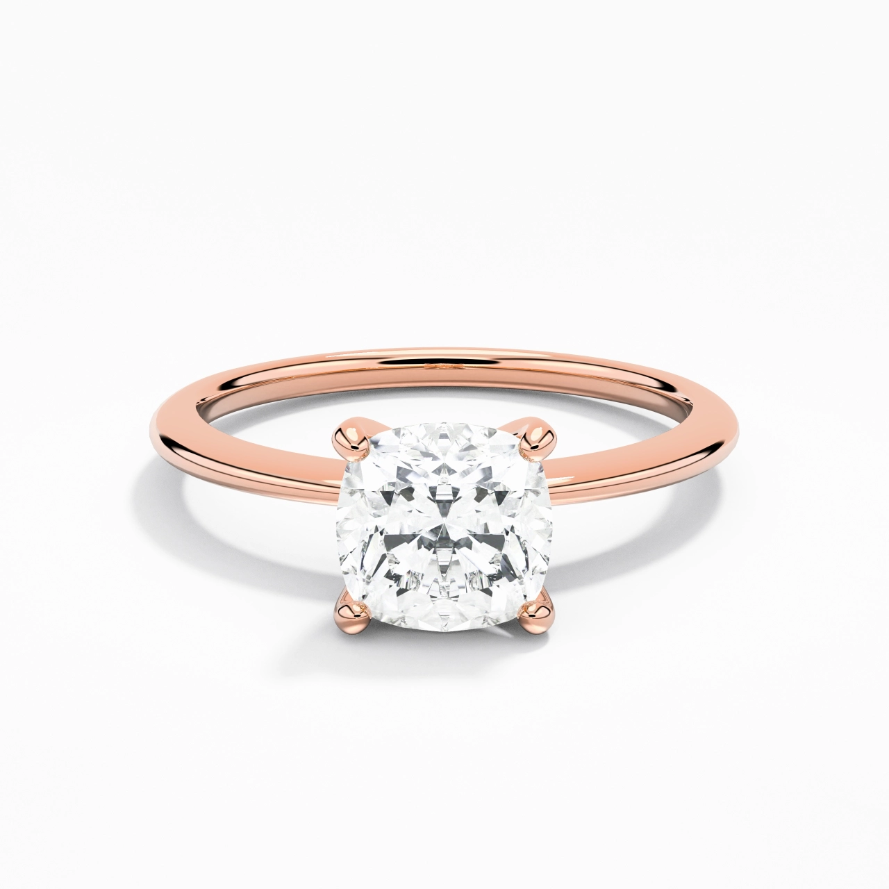 1.50ct Moissanite Engagement Ring 14K Rose Gold