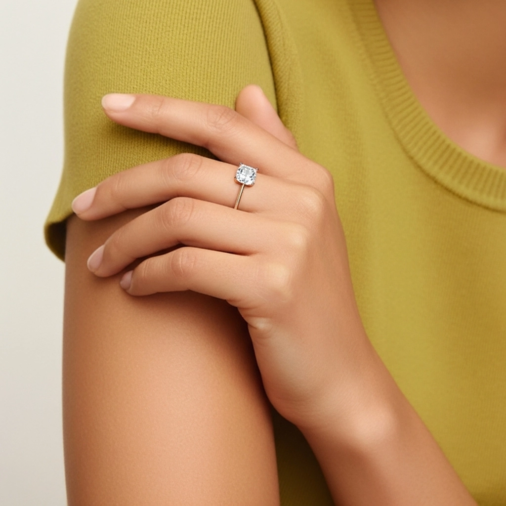 2.00ct Moissanite Engagement Ring 18K Rose Gold