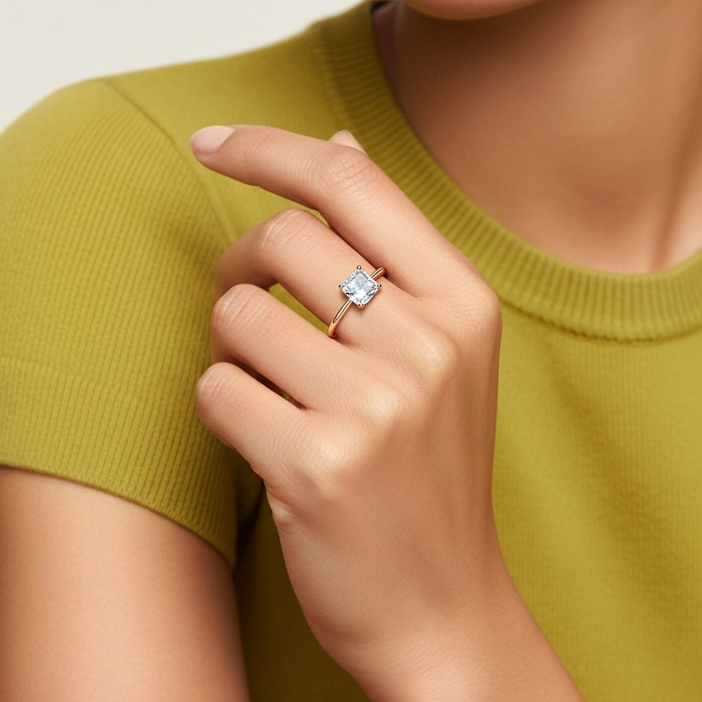 2.00ct Moissanite Engagement Ring 18K Rose Gold