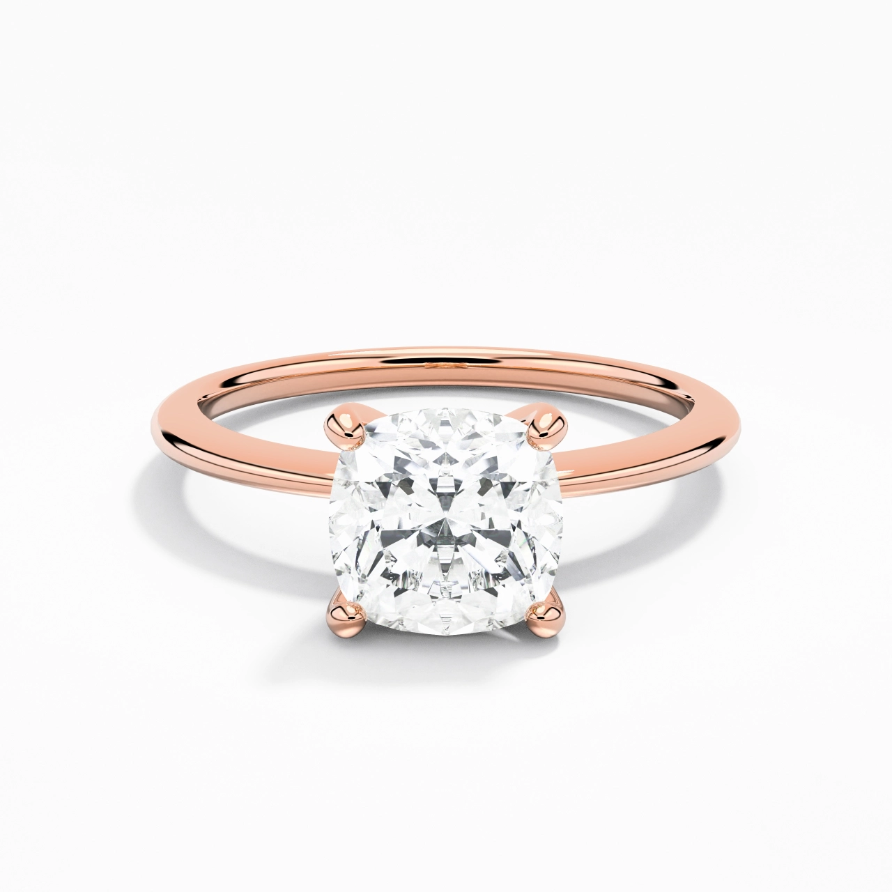 2.00ct Moissanite Engagement Ring 14K Rose Gold