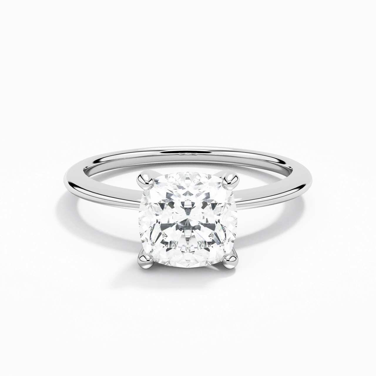 2.00ct Moissanite Engagement Ring 14K White Gold