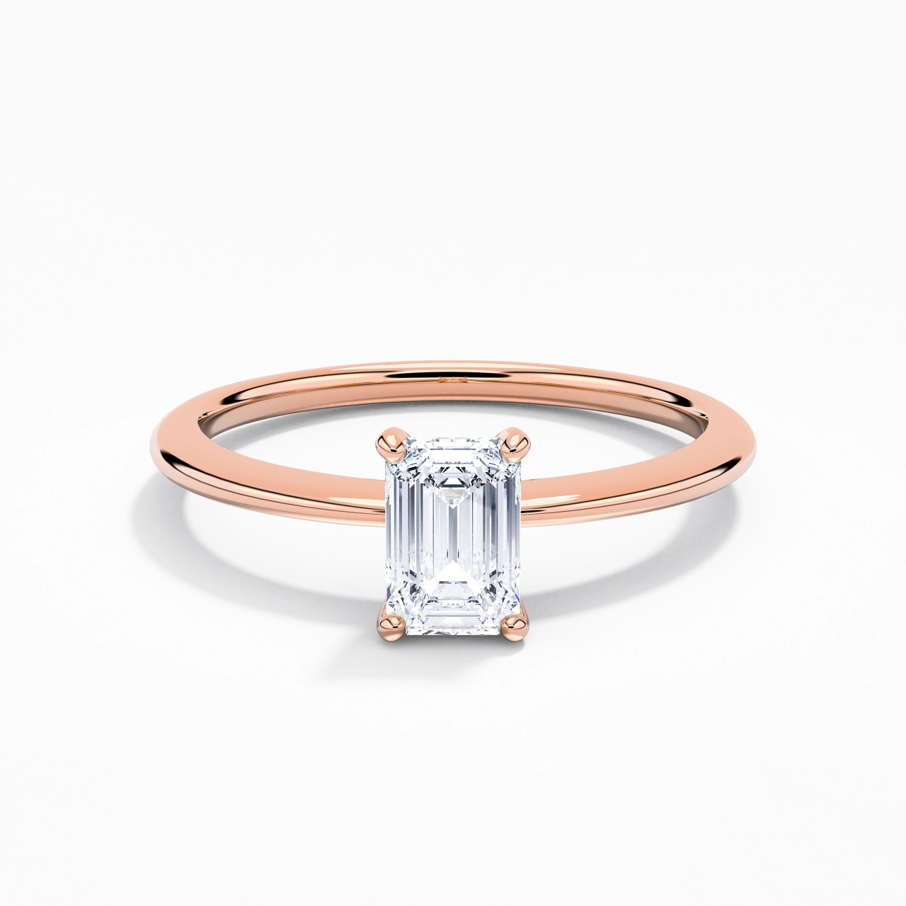 0.80ct Moissanite Engagement Ring 14K Rose Gold